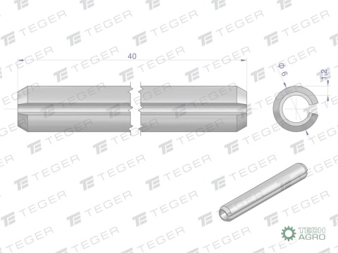 Kołek sprężysty 6x40 TEGER,
