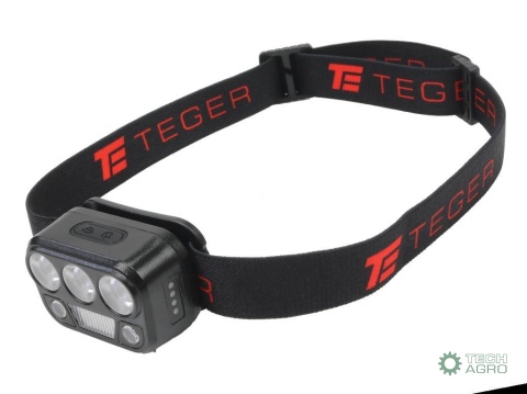 Latarka czołówka LED COB, 200 lmuruchamiana gestem akumulator 650 mAh ładowana USB-C, Teger