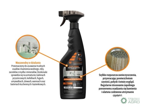 Preparat do usuwania osadów z kamieniai rdzy EXTRA STRONG, 750ml - atomizer, Teger