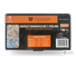 Zestaw koszulek termokurczliwych z cynąMIX 50 szt. TEGER