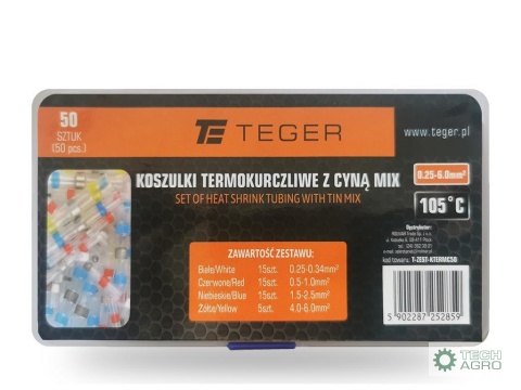Zestaw koszulek termokurczliwych z cynąMIX 50 szt. TEGER
