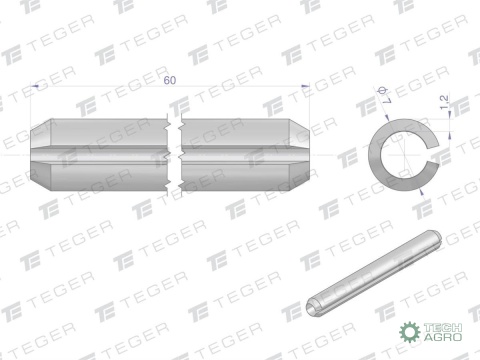 Kołek sprężysty 7x60 TEGER,