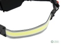 Latarka czołówka, paskowa SOFT LEDCOB 450lm z funkcją RED z tyłu ładowana USB, Teger