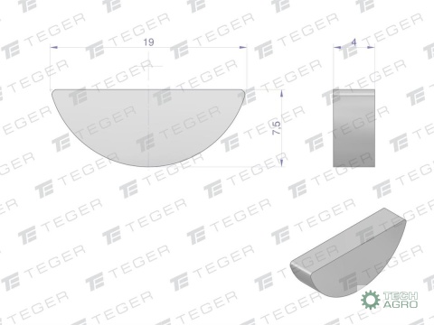 Wpust czółenkowy 4x7.5 TEGER,