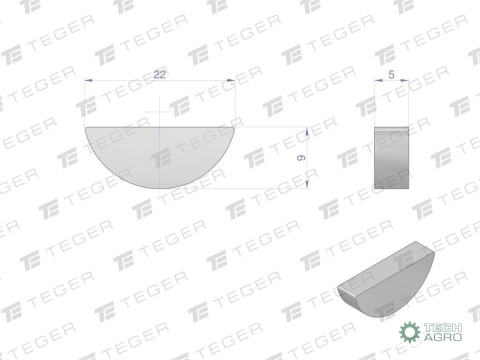 Wpust czółenkowy 5x9 TEGER,