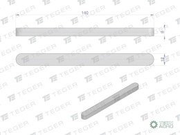 Wpust pryzmatyczny 12x8x140 TEGER,