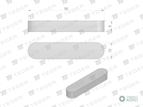 Wpust pryzmatyczny 12x8x56 TEGER,