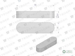 Wpust pryzmatyczny 16x10x56 TEGER,