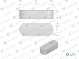 Wpust pryzmatyczny 18x11x45 TEGER,