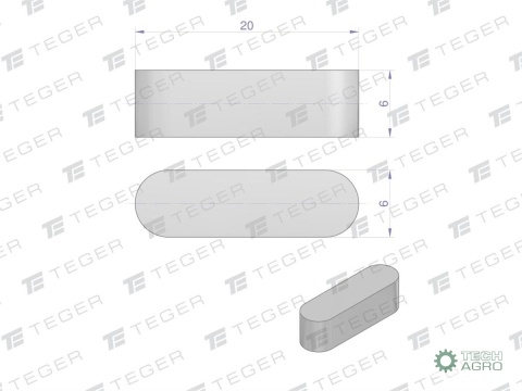 Wpust pryzmatyczny 6x6x20 TEGER,