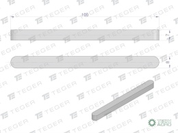 Wpust pryzmatyczny 8x7x100 TEGER,