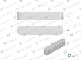 Wpust pryzmatyczny 8x7x40 TEGER,