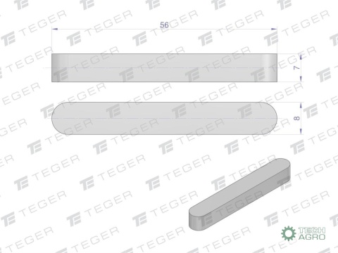 Wpust pryzmatyczny 8x7x56 TEGER,