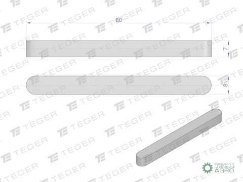 Wpust pryzmatyczny 8x7x80 TEGER,