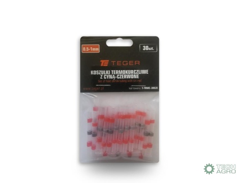 Zestaw koszulek termokurczliwych z cyną0,5-1mm kolor czerwony TEGER