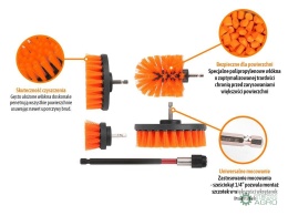 Zestaw szczotek obrotowych nawkrętarkę, 5 szt, Teger