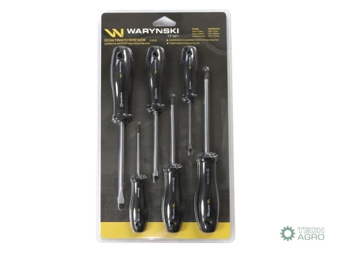 Zestaw wkrętaków ze stali odpornej naskręcanie SVCM 6 szt z hartowanymi grotami, Waryński