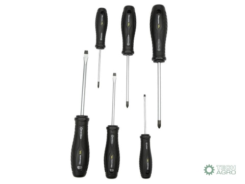 Zestaw wkrętaków ze stali odpornej naskręcanie SVCM 6 szt z hartowanymi grotami, Waryński