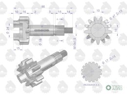 Koło zębate z wałkiem napędu pompy hydraulicznej C-360 ORYGINAŁ URSUS