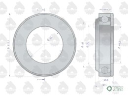 Łożysko wyciskowe (oporowe) średnie Premium, Kraśnik C-385 ORYGINAŁ URSUS