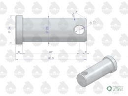 Sworzeń mocowania jarzma 80453072 C-385 ORYGINAŁ URSUS