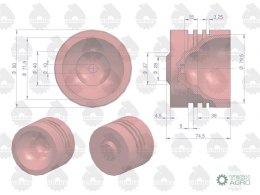 Tłok cylindra podnośnika 67118008 Zetor ORYGINAŁ URSUS