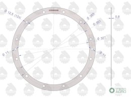 Uszczelka koła koronowego zwolnicy przedniej krążelit 0.8mm C-385 ( sprzedawane po 5 ) ORYGINAŁ URSUS