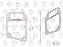 Uszczelka korpusu pompy wody krążelit 0.8mm C-385 ( sprzedawane po 10 ) ORYGINAŁ URSUS