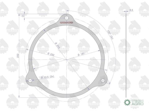 Uszczelka pokrywy mechanizmu różnicowego krążelit 0.5mm 50525060 C-360 ( sprzedawane po 5 ) ORYGINAŁ URSUS Uszczelka pokrywy mechanizmu różnicowego krążelit 0.5mm 50525060 C-360 ( sprzedawane po 5 ) ORYGINAŁ URSUS