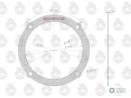 Uszczelka pokrywy przedniej zwolnicy 952802 krążelit 0.8mm C-360 Zetor ( sprzedawane po 10 ) ORYGINAŁ URSUS