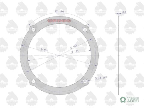Uszczelka pokrywy przedniej zwolnicy 952802 krążelit 0.8mm C-360 Zetor ( sprzedawane po 10 ) ORYGINAŁ URSUS Uszczelka pokrywy przedniej zwolnicy 952802 krążelit 0.8mm C-360 Zetor ( sprzedawane po 10 ) ORYGINAŁ URSUS