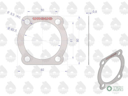 Uszczelka pokrywy przystawki krążelit 0.8mm Zetor ( sprzedawane po 10 ) ORYGINAŁ URSUS