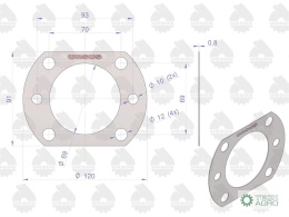 Uszczelka wału napędowego krążelit 0.8mm Zetor ( sprzedawane po 10 ) ORYGINAŁ URSUS