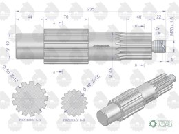 Wałek koła atakującego (stary typ) C-360 ORYGINAŁ URSUS