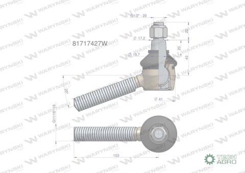 Przegub kierowniczy 11/16' 81717427 WARYŃSKI Przegub kierowniczy 11/16' 81717427 WARYŃSKI