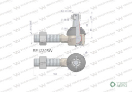 Przegub kierowniczy 153mm- 1 1/8-12 RE12325 WARYŃSKI