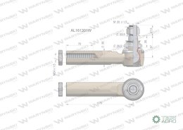 Przegub kierowniczy 175mm- M24x1,5 AL161301 WARYŃSKI