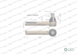Przegub kierowniczy 178mm- M18x1,5 3429173M3 WARYŃSKI