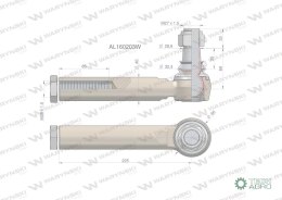 Przegub kierowniczy 225mm- M28x1,5 AL160203 WARYŃSKI