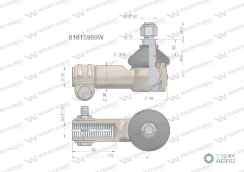 Przegub kierowniczy 3/4" 81816030 WARYŃSKI Przegub kierowniczy 3/4" 81816030 WARYŃSKI