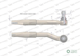 Przegub kierowniczy prawy 415mm- M22x1,5 F514300100010 WARYŃSKI