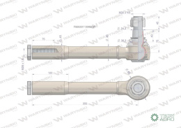 Przegub kierowniczy prawy/lewy 350mm- M28x1,5 F926301100020 WARYŃSKI