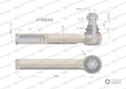 Przegub układu kierowniczego Manitou 474683 Waryński