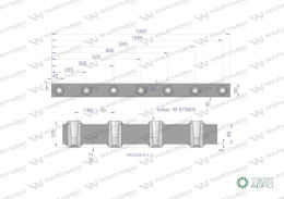 Belka do wideł ładowacza 1050mm na zęby proste i krokodyl 7 tulejek Waryński