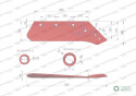Eurolemiesz prawy 16" zastosowanie Kverneland Pług stal borowa WARYŃSKI