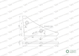 Nakładka przednia płozy lewa zastosowanie AK 10 L Lemken Pług stal borowa WARYŃSKI