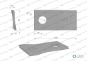 Nóż. nożyk kosiarka lewy 102x48x4mm otwór 19 zastosowanie 140693 Fella WARYŃSKI ( sprzedawane po 25 )