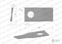 Nóż. nożyk kosiarka prawy 100x48x3mm otwór 23 zastosowanie T683R Mortl WARYŃSKI ( sprzedawane po 25 )