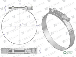 Opaska zaciskowa GBS 17-19 (obejma W2 - stal nierdzewna) szerkość 18mm TEGER ( sprzedawane po 10 )