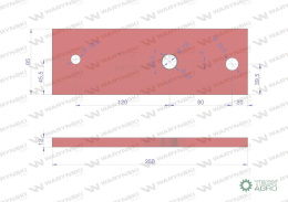 Płyta pośrednia lewa zastosowanie Kverneland stal borowa WARYŃSKI